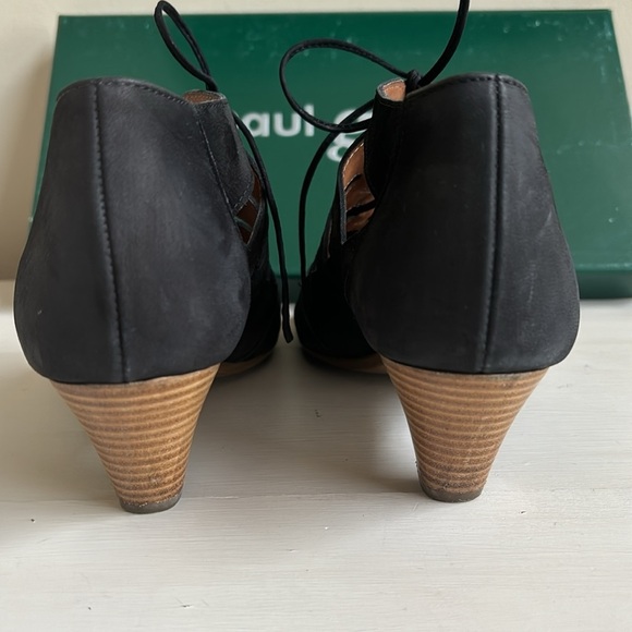 Paul Green Prague Black Suede Perp Toe Cage Sandals - Picture 4 of 5